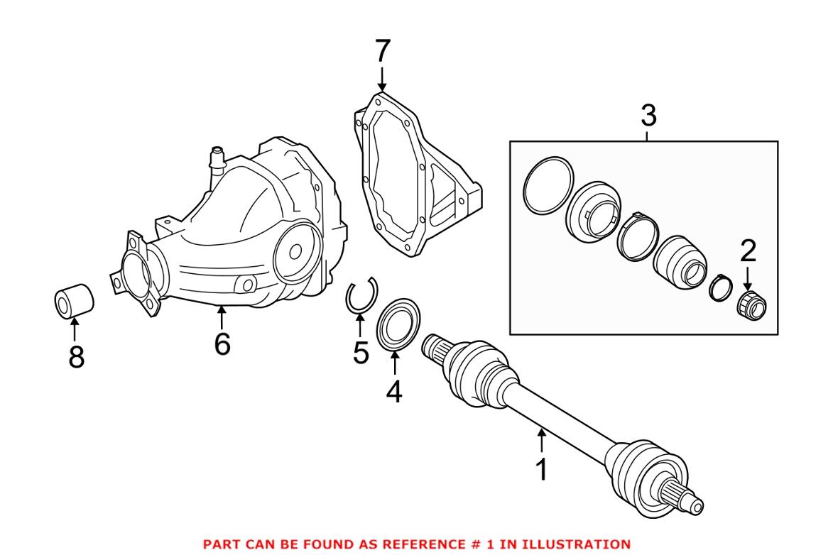 Mercedes CV Axle Assembly - Rear 1663508000